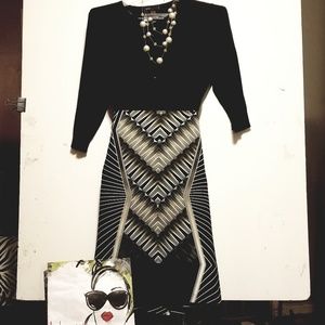 PLUS SIZE ESCHER PRINT PENCIL SKIRT